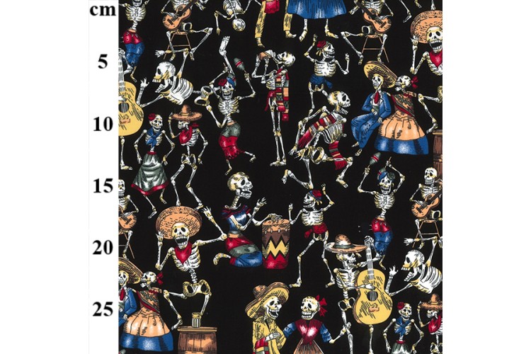 Skeleton Band Halloween Cotton Poplin