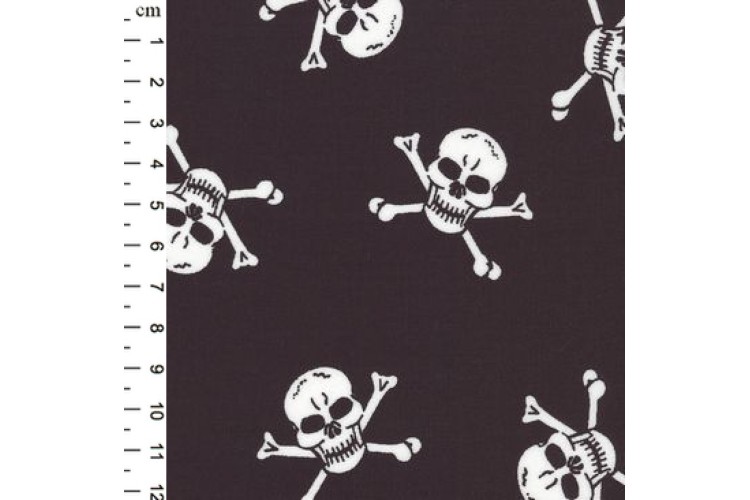 Skull & Cross Bones Halloween Cotton Poplin