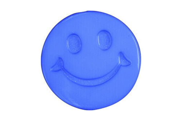 Smiley Face Royal Blue 15mm Button