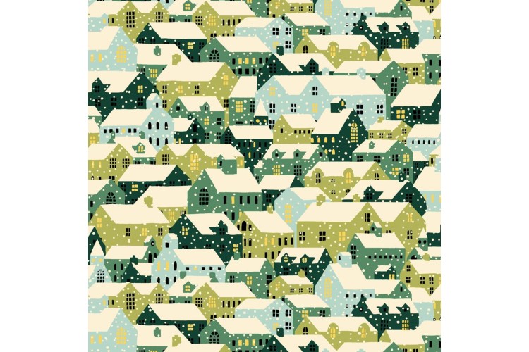 Snowy Rooftops Green