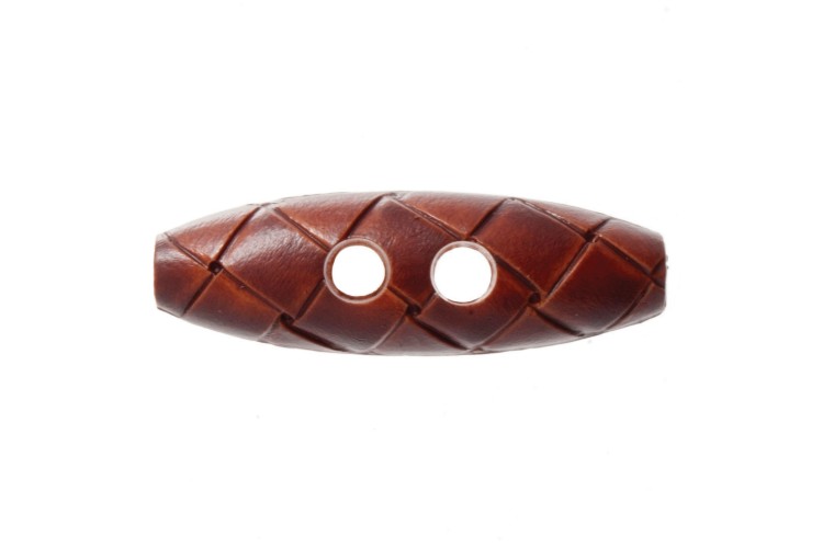 Tan Leather Look Toggles 40mm