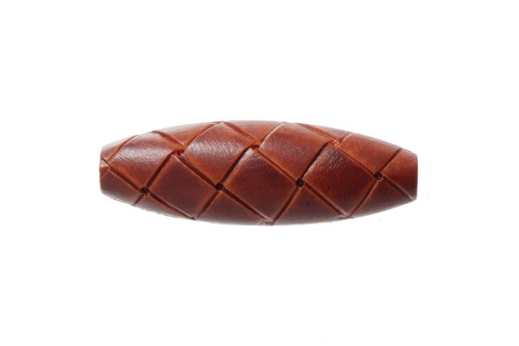 Tan Leather Look Toggles Shank 40mm