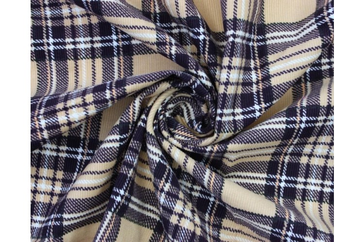 Tartan Cord Camel