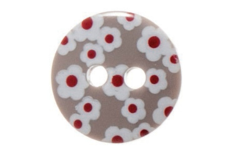 Taupe Flower Buttons 12mm G439820\40