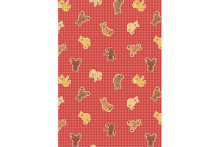 Teddy Bears on Apple Red