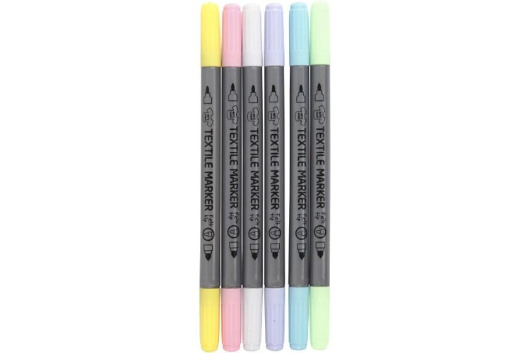 Textile Markers Pastel - Set of 6