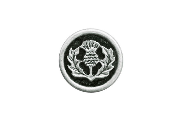 Thistle Button 23mm Silver