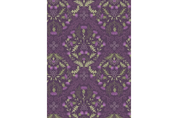 Thistle on Dark Purple Flannel