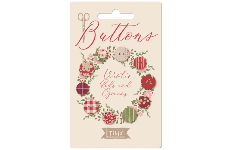 Tilda Winter Assorted Buttons 10pcs