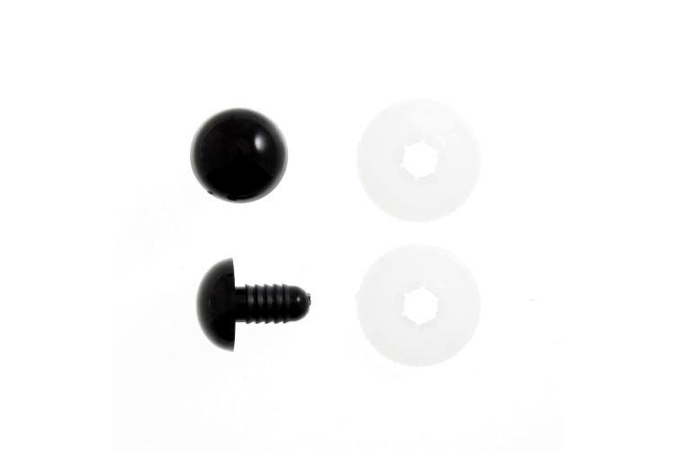 Toy Eyes Solid 12mm Black 6pk