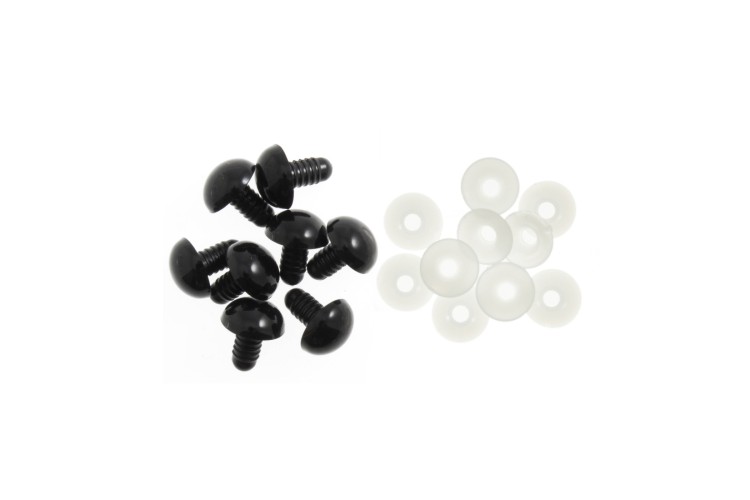 Toy Eyes Solid 6mm Black Individual