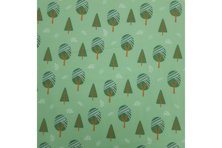 Trees on Green Cotton Jersey