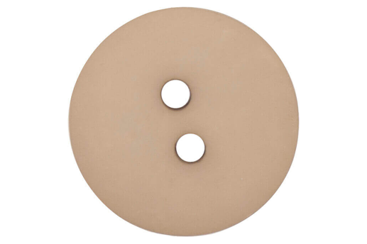 Beige Two Hole Matt Finish Buttons 14mm
