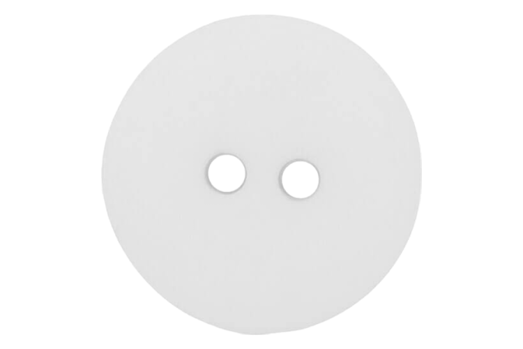 White Two Hole Matt Finish Buttons 14mm