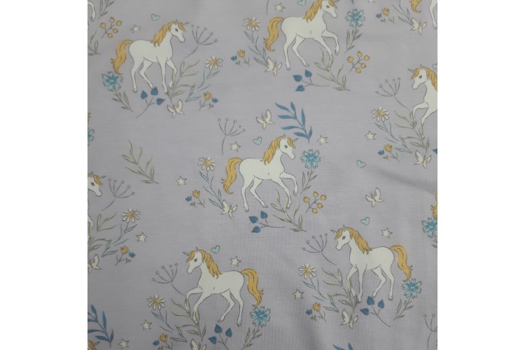 Unicorns on Lilac Cotton Jersey