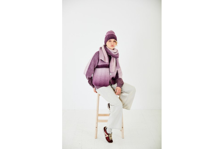 Up and Over Cardigan, Hat & Scarf Chunky 10185