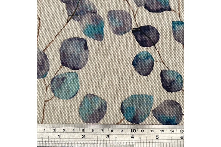 Watercolour Leaves Nightfall Linen Look