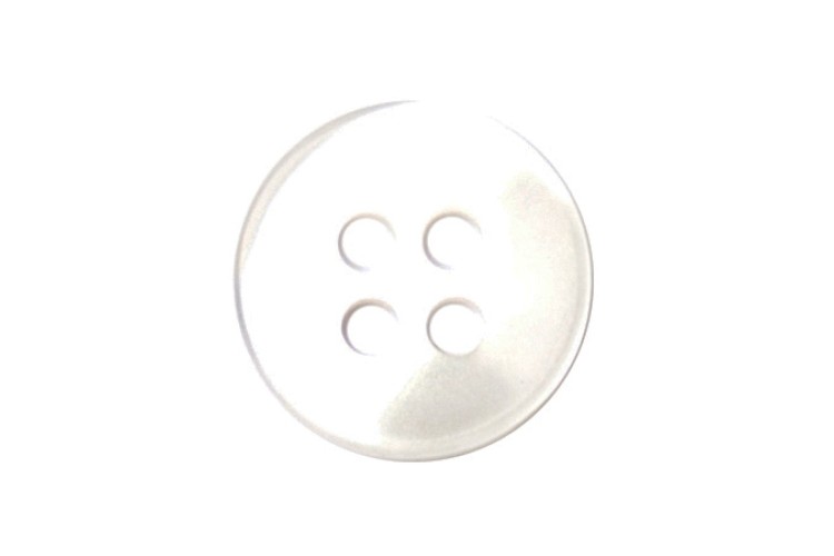 White Button 10mm 4 Hole