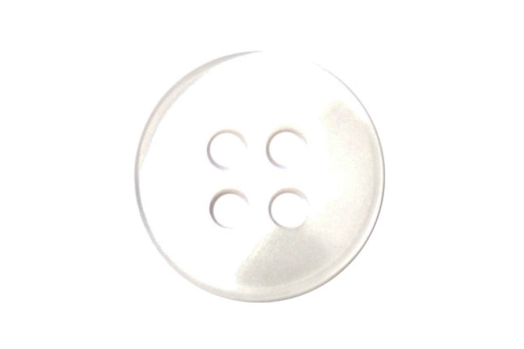 White Button 11mm 4 Hole