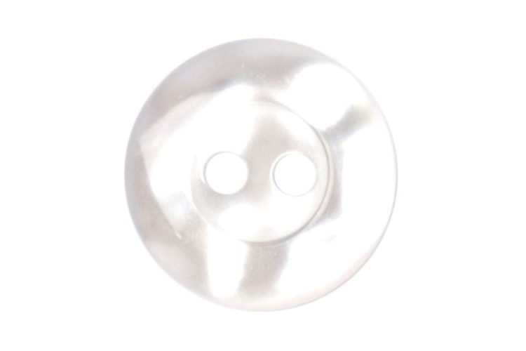 White Button 14mm 2 Hole