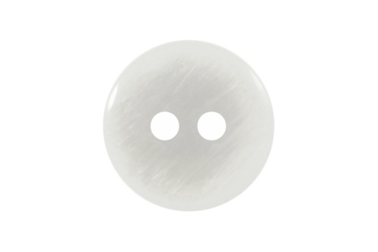 Pearl White Button 14mm 2 Hole