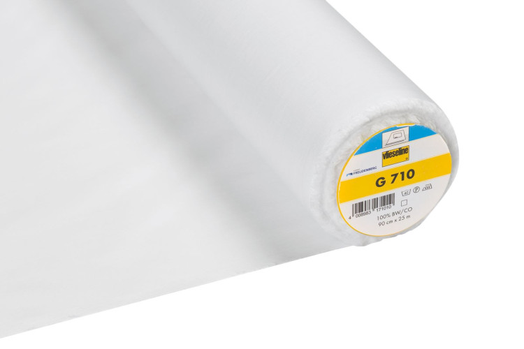 White Cotton Iron on Lightweight Interfacing 