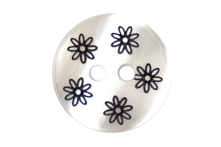 White Flower Buttons 15mm 2B/1941