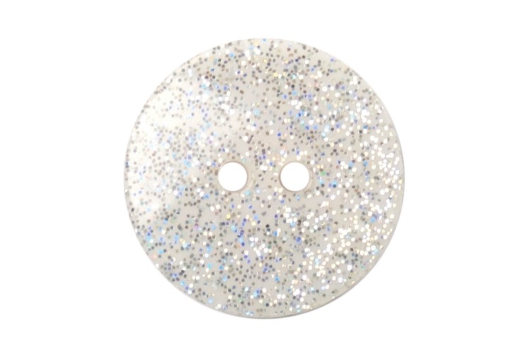 White Glitter Round 18mm 2B\1965