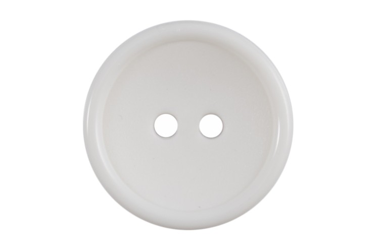 White Rimmed Button 19mm