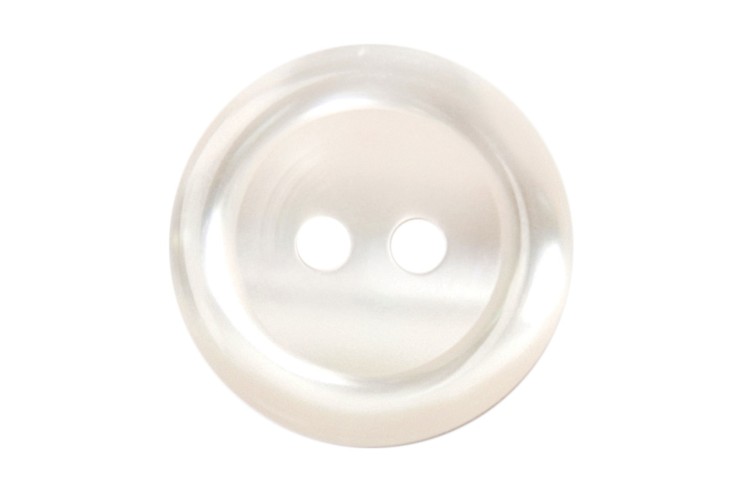 White Round Rimmed Button 20mm