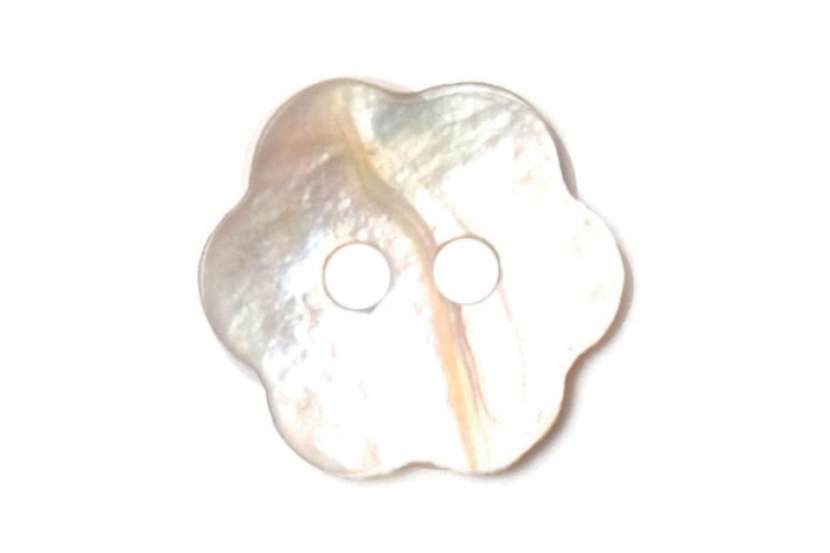 White Shell flower Buttons 11mm 2B\1724