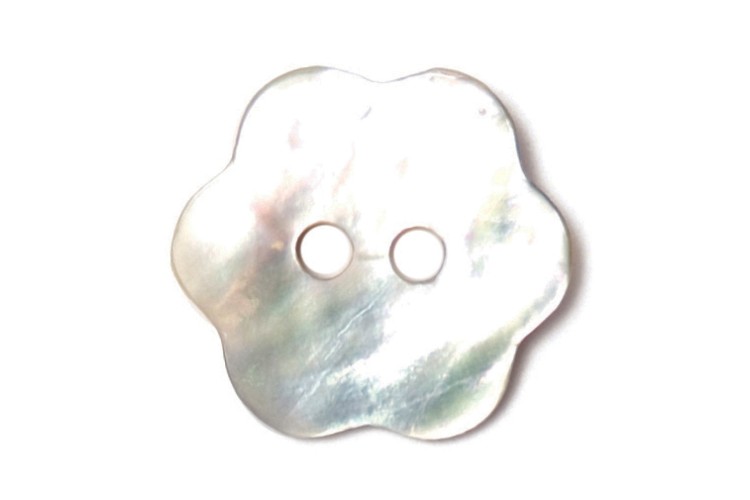 White Shell flower Buttons 15mm 2B\1725