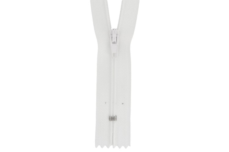 White Closed End Zip 5
