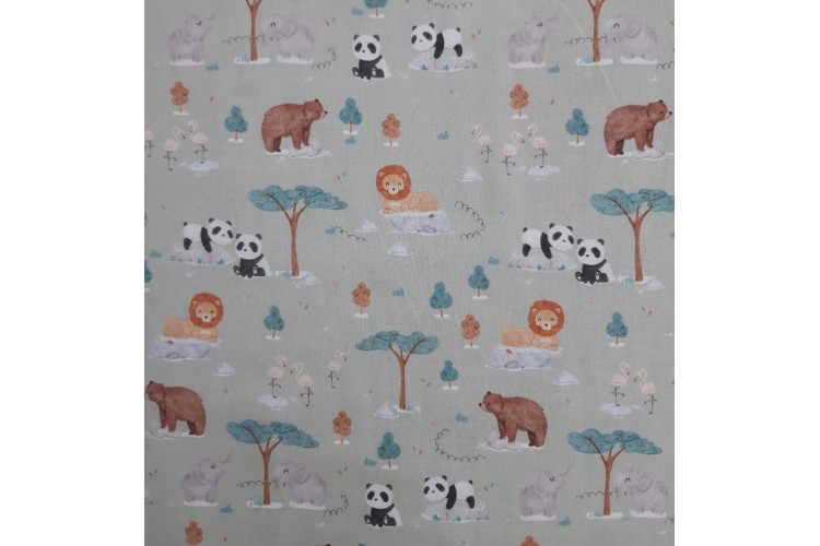 Wild Animal Cotton Poplin