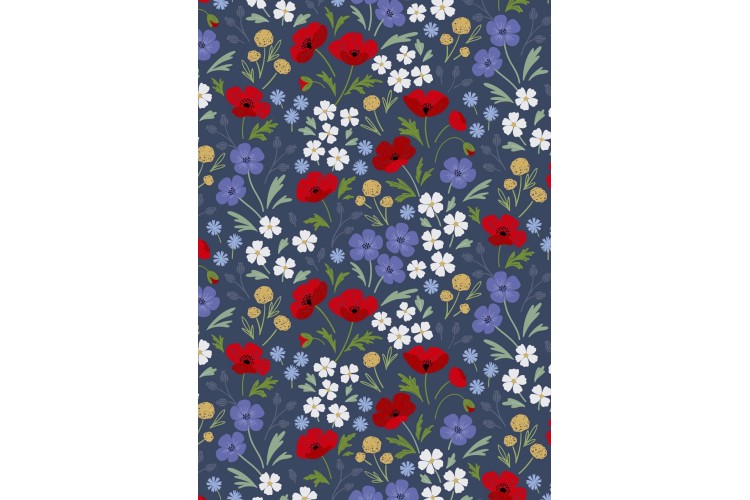 Wild Blooms Prussian Blue