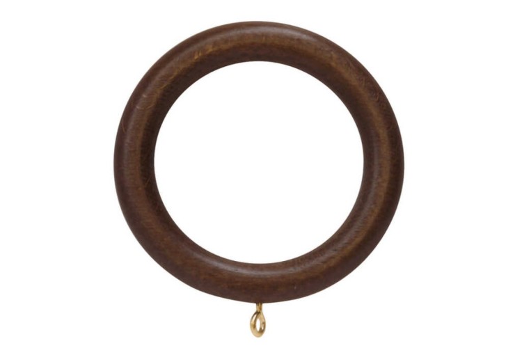 Wooden Curtain Rings for 28mm Pole Dark Oak