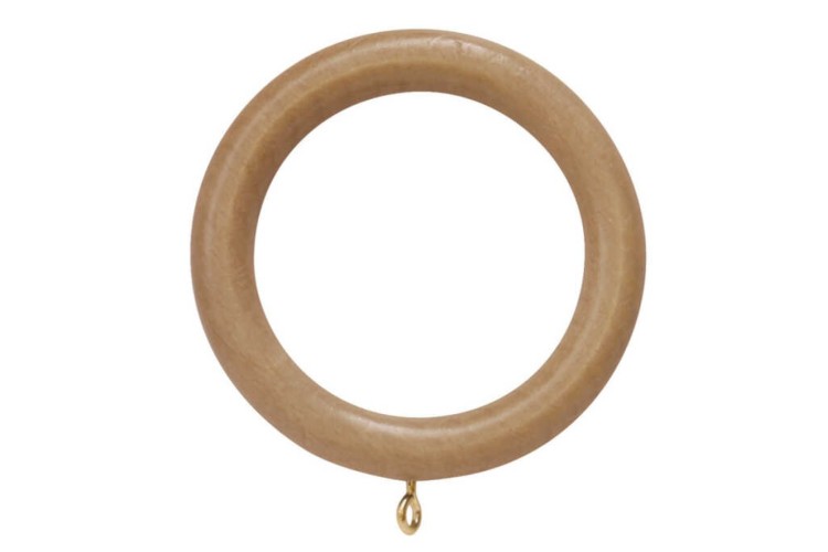 Wooden Curtain Rings for 28mm Pole Light Oak