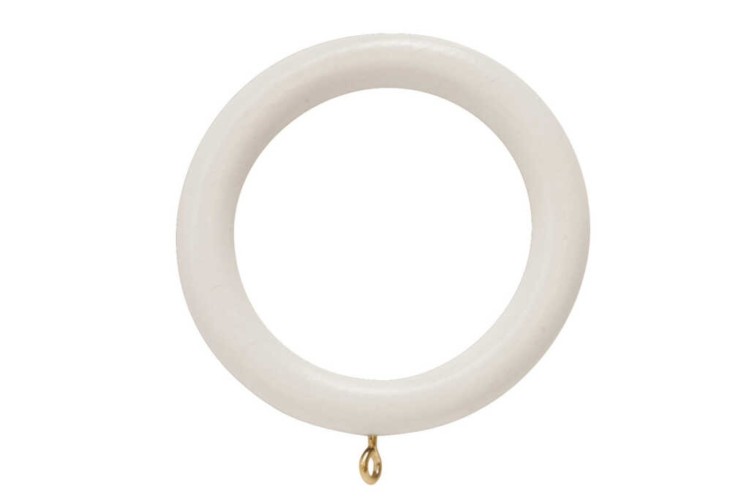 Wooden Curtain Rings for 28mm Pole White