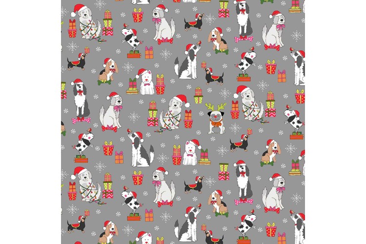 Yappy Christmas Dog Scatter Grey