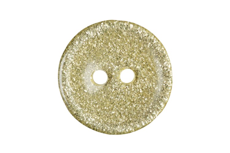Yellow Glitter Round 15mm