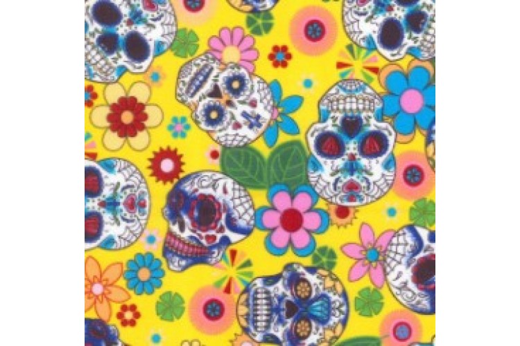 Sugar Skulls Halloween Cotton Poplin